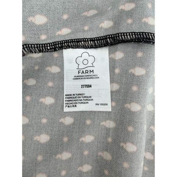 Farm Rio x Anthropologie Tucker Tropical Fruit Wide Leg Paperbag Pants Black M - Picture 7 of 8